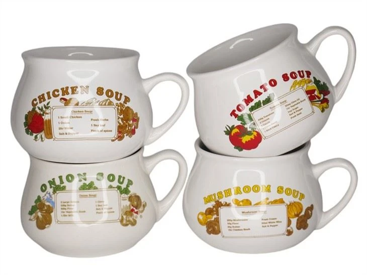 Different Soup Mugs With Handle