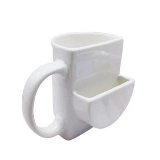 Tasse à biscuits en céramique blanche