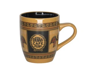 Tasse à café en grès imprimé