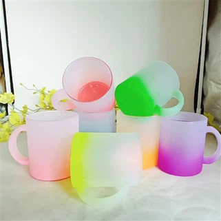 Tasse en verre dépoli de 11 oz avec revêtement par sublimation